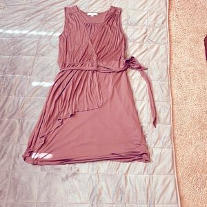 Light Eggplant Faux Wrap Dress